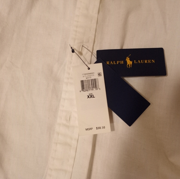 White xxl Ralph Lauren untucked fit long-sleeved shirt - Picture 3 of 3